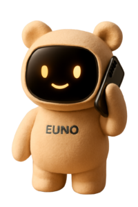 Robot Euno illustrant le service client et le contact Mundaï.